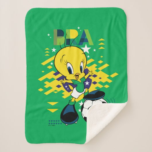 TWEETY™ Team Brazil Soccer Graphic Sherpa Deken (Voorkant)