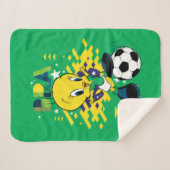 TWEETY™ Team Brazil Soccer Graphic Sherpa Deken (Voorkant (horizontaal))