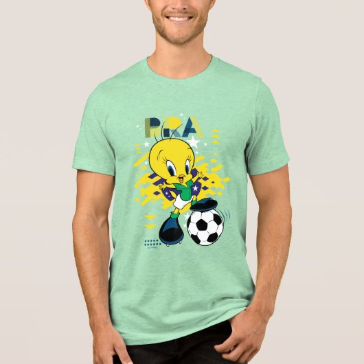 TWEETY™ Team Brazil Soccer Graphic Tri-Blend Shirt (Voorkant)