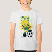 TWEETY™ Team Brazil Soccer Graphic Tri-Blend Shirt (Voorkant)
