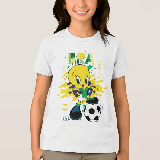 TWEETY™ Team Brazil Soccer Graphic Tri-Blend Shirt (Voorkant)