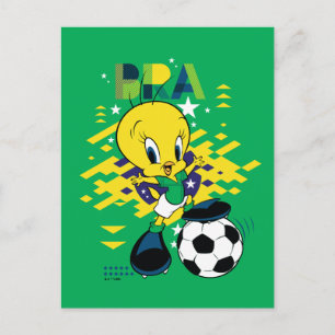 TWEETY™ Team Brazilië Voetbal Grafisch Briefkaart