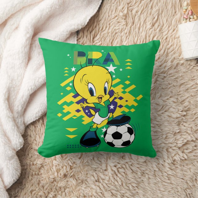 TWEETY™ Team Brazilië Voetbal Grafisch Kussen (Deken)