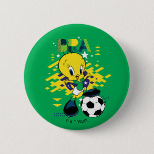 TWEETY™ Team Brazilië Voetbal Grafisch Ronde Button 5,7 Cm