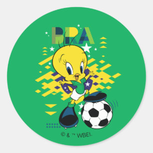 TWEETY™ Team Brazilië Voetbal Grafisch Ronde Sticker