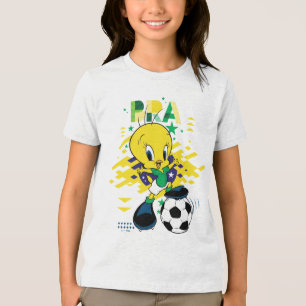 TWEETY™ Team Brazilië Voetbal Grafisch Tri-Blend Shirt