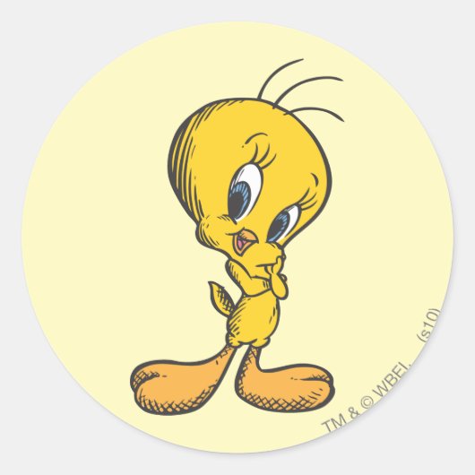 TWEETY™ Verlegen Ronde Sticker (Voorkant)