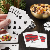 Tweeverdiepingsbus cartoonillustratie pokerkaarten (Insitu)