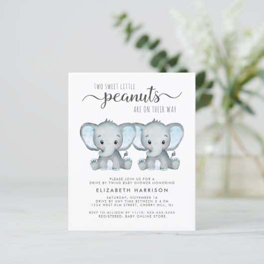 Tweevoudig babydrager met schoeisel Uitnodiging (Staand voorkant)