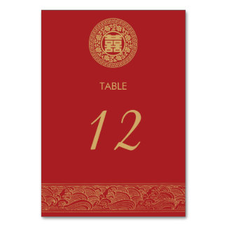 Tweevoudig Geluk Chinese Trouwtafelkaart Kaart