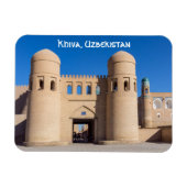 Tweevoudig getwijnd West Gate - Khiva, Oezbekistan Magneet (Horizontaal)