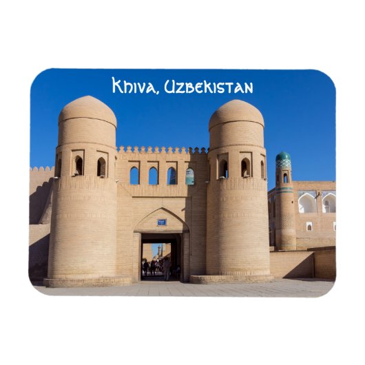 Tweevoudig getwijnd West Gate - Khiva, Oezbekistan Magneet (Horizontaal)