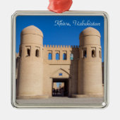 Tweevoudig getwijnd West Gate - Khiva, Oezbekistan Metalen Ornament (Voorkant)