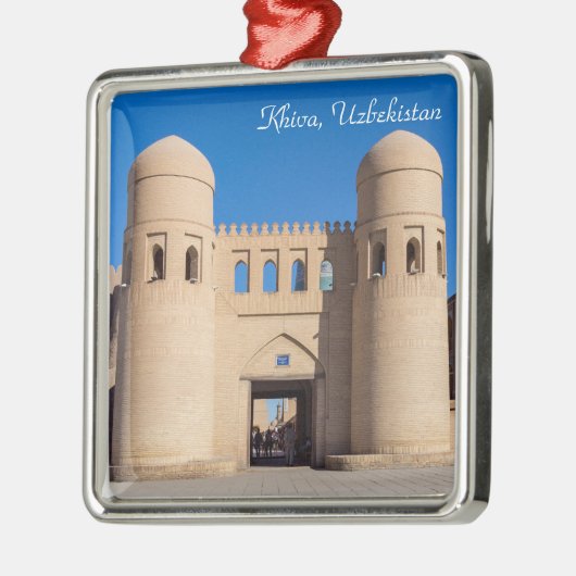 Tweevoudig getwijnd West Gate - Khiva, Oezbekistan Metalen Ornament (Links)