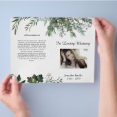 Tweevoudig groen blad Begrafenisprogramma Flyer (Hand)