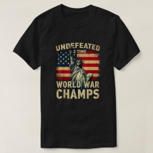 Tweevoudig ongeslagen wereld oorlog kampioen Veter T-shirt