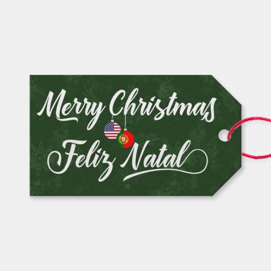Tweevoudig Portugees Amerikaans cadeautje Labels Cadeaulabel (Voorkant (Horizontaal))