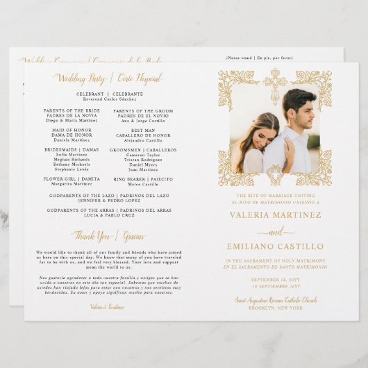 Tweevoudig Spaans katholiek huwelijksprogramma (Voorkant / Achterkant)