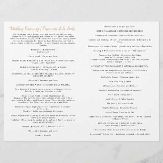 Tweevoudig Spaans katholiek huwelijksprogramma (Achterkant)