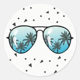 Tweevoudig zonnebrillen voor tag-coöttering ronde sticker