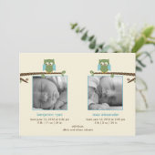 Tweevoudige berichten over geboorte (Twin Boys) Aankondiging (Staand voorkant)