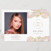 Tweevoudige brochure voor roze marmerontwerp (Voorkant / Achterkant)