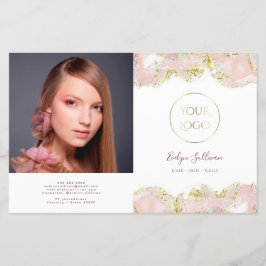 Tweevoudige brochure voor roze marmerontwerp