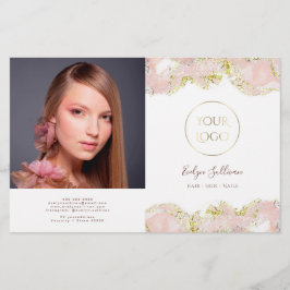 Tweevoudige brochure voor roze marmerontwerp