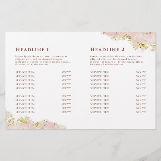 Tweevoudige brochure voor roze marmerontwerp (Achterkant)