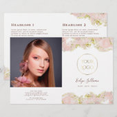 Tweevoudige brochure voor roze marmerontwerp (Voorkant / Achterkant)