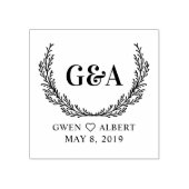 Tweevoudige Initialen en Names Wedding Monogram Rubberstempel (Afrduk)