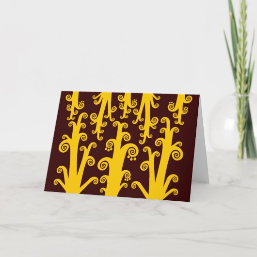 Tweevoudige sterren - Amber op Dk Brown Feestdagen Kaart (Voorkant)