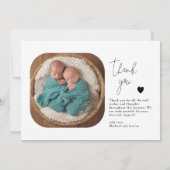 Tweevoudige Trouble Twins Photo Birth Aankondiging (Achterkant)