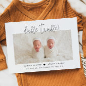 Tweevoudige Trouble Twins Photo Birth Aankondiging