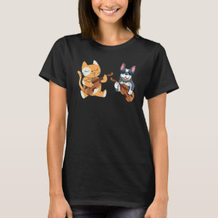 Tweevoudige tweeledige beugels van katten en honde t-shirt