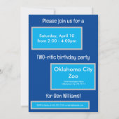Tweevoudige uitnodiging voor Zoo Birthday Party (Achterkant)