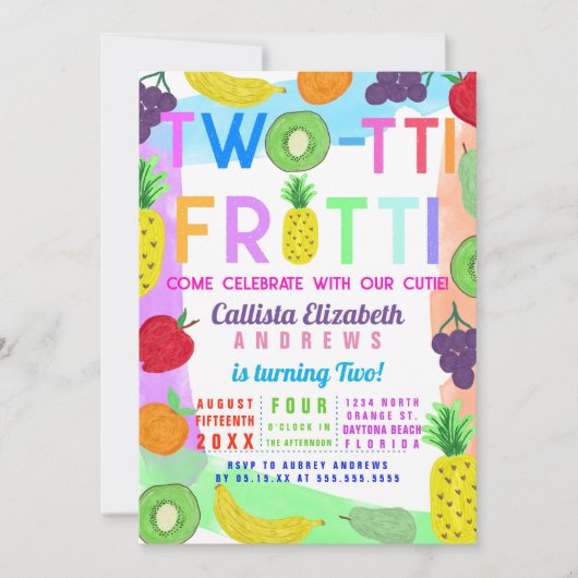 Tweevoudige vruchtendraf kleurig gekleurd fruit 2e kaart (Voorkant)