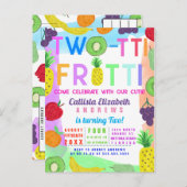 Tweevoudige vruchtendraf kleurig gekleurd fruit 2e uitnodiging briefkaart (Voorkant / Achterkant)