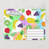 Tweevoudige vruchtendraf kleurig gekleurd fruit 2e uitnodiging briefkaart (Achterkant)