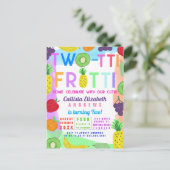 Tweevoudige vruchtendraf kleurig gekleurd fruit 2e uitnodiging briefkaart (Staand voorkant)