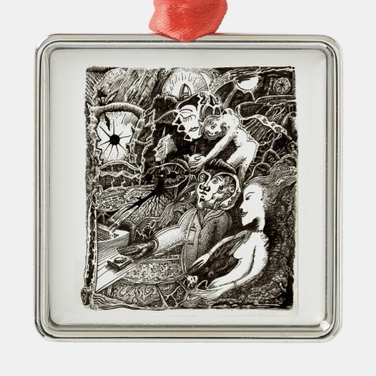 TweeWerelden Metalen Ornament (Voorkant)