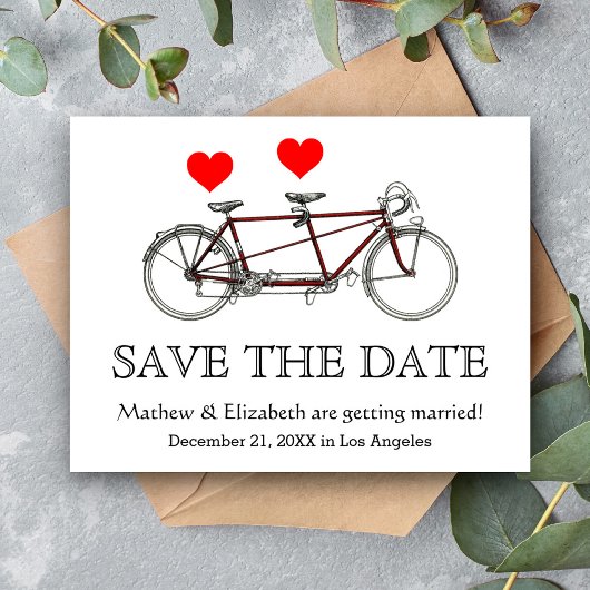 Tweewieler Trouwfiets Save The Date Vintage