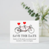 Tweewieler Trouwfiets Save The Date Vintage (Staand voorkant)
