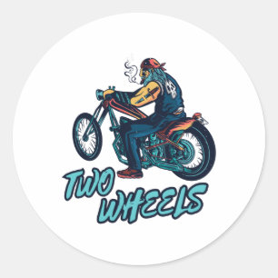 Tweewielige motorfiets ronde sticker