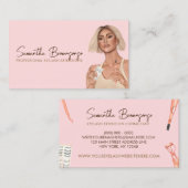 Tweezer Curler Extensions Wimper Pink Girl Visitekaartje (Voorkant / Achterkant)
