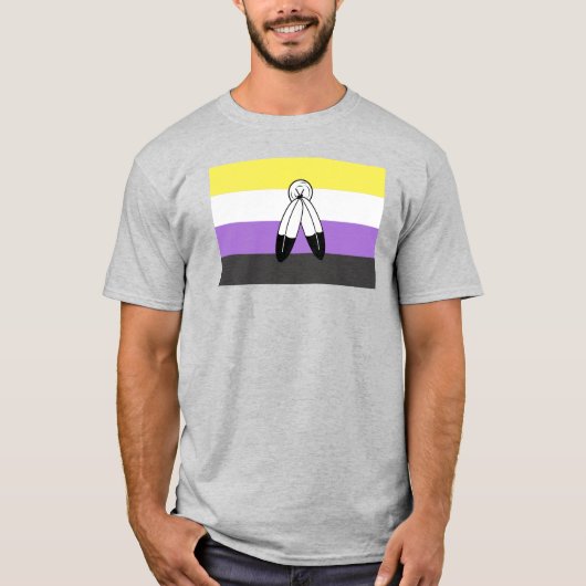 Tweeziel Non-binair Pride-vlag T-shirt (Voorkant)