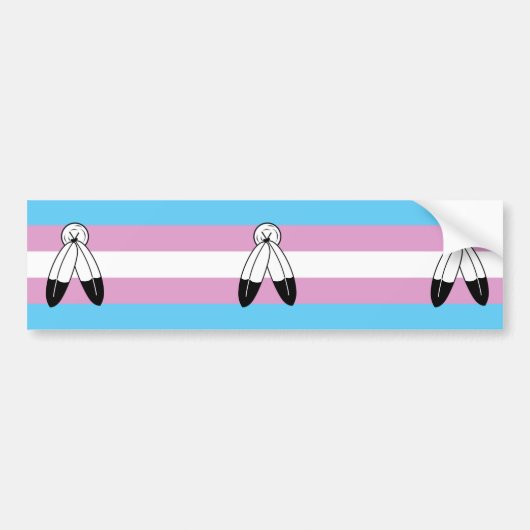 Tweeziel Trans Pride Vlag Bumpersticker (Voorkant)