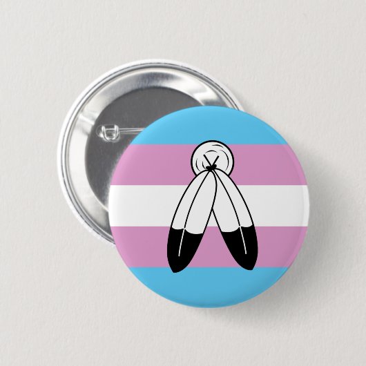 Tweeziel Trans Pride Vlag Ronde Button 5,7 Cm (Voorkant /achterkant)