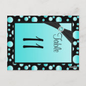 Tweezijdig aaqua, zwart poka-puntenlijstnummer briefkaart (Achterkant)