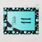 Tweezijdig aaqua, zwart poka-puntenlijstnummer briefkaart (Voorkant)